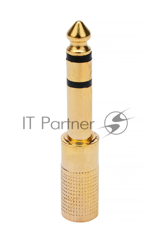 Аудио переходник Cablexpert A-35M-63F, Jack3.5(M) на Jack6.3(F) стерео, цвет золотой, пакет