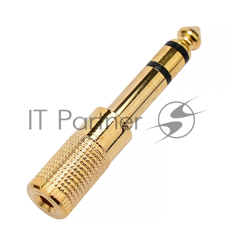 Аудио переходник Cablexpert A-35M-63F, Jack3.5(M) на Jack6.3(F) стерео, цвет золотой, пакет