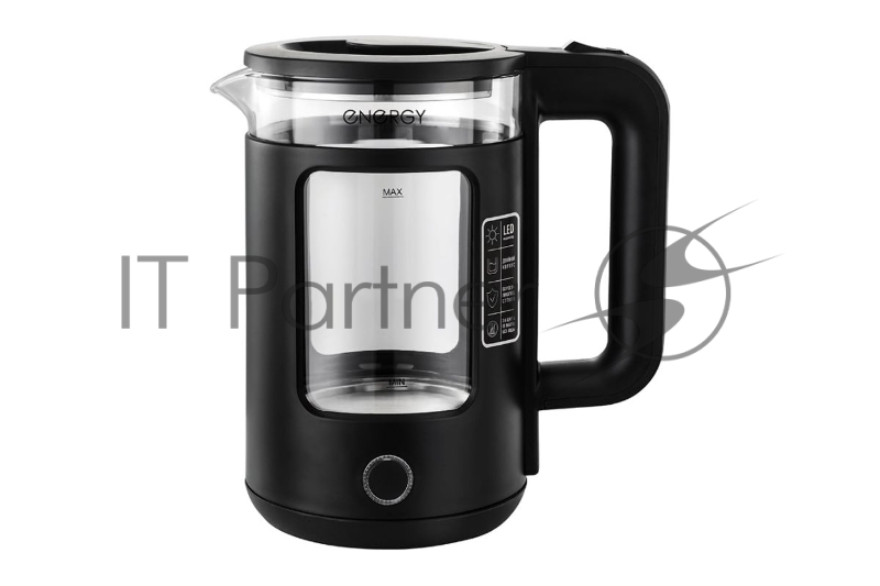 Чайник электрический Energy E-256, 1500Вт, 1,5л, стекло, черный