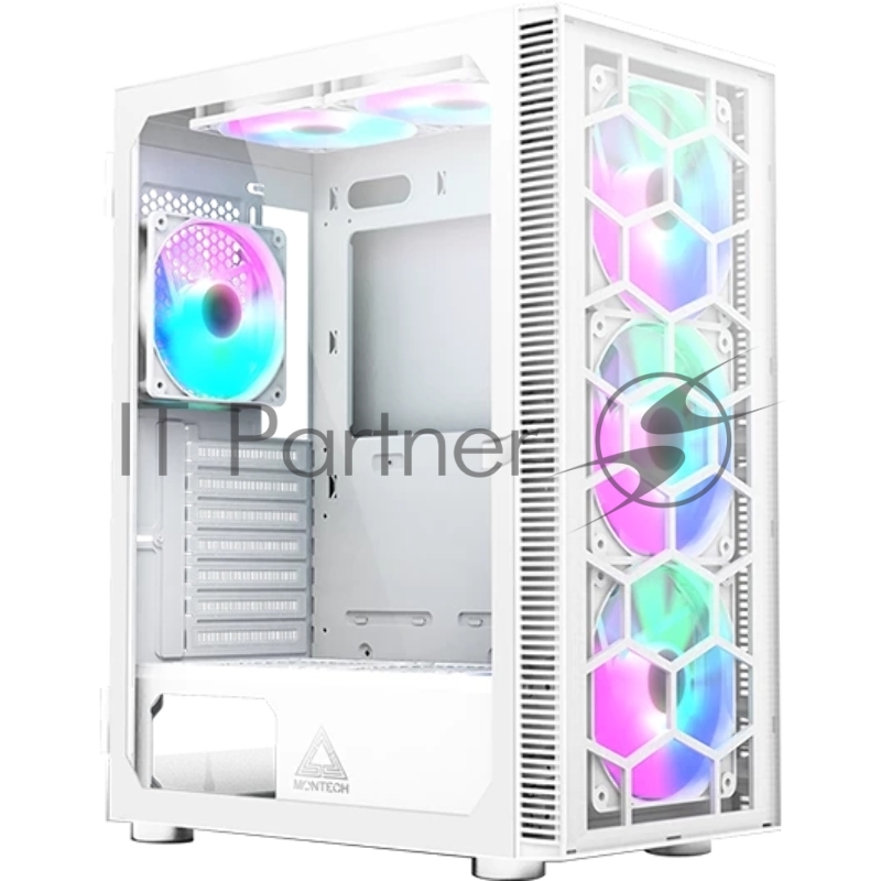 Корпус Montech X3 Glass белый без БП ATX 3x140mm 2xUSB2.0 1xUSB3.0 audio bott PSU