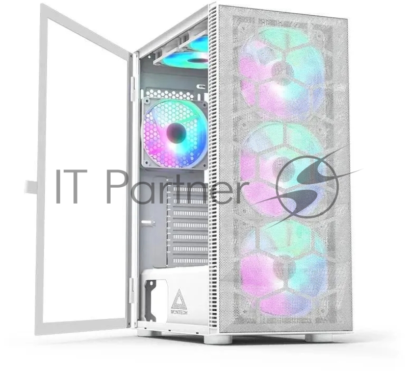 Корпус Montech X3 Mesh белый без БП ATX 3x120mm 2xUSB2.0 1xUSB3.0 audio bott PSU