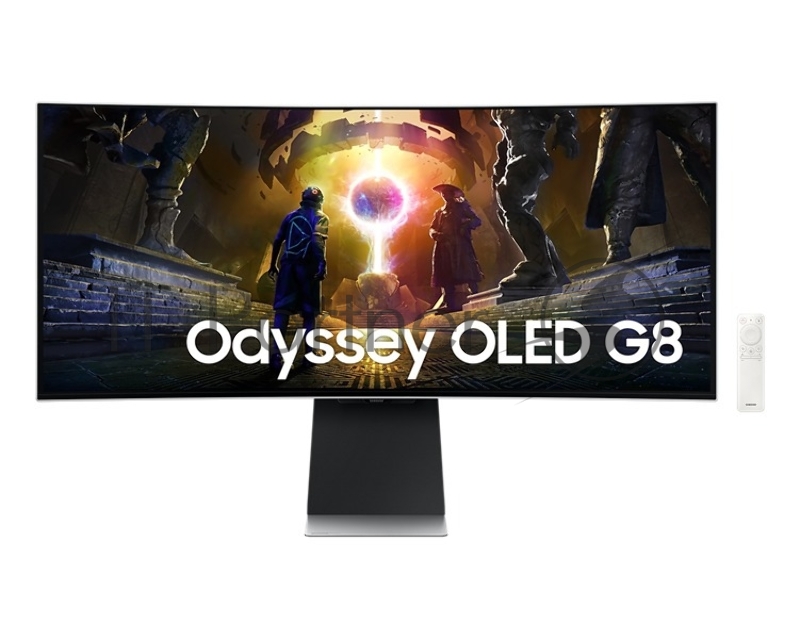 Монитор Samsung Odyssey OLED G8 серебристый S34DG852SI, 34 3440x1440, OLED, 175Hz, HDMIx2+DP+USB-C, curved, Smart