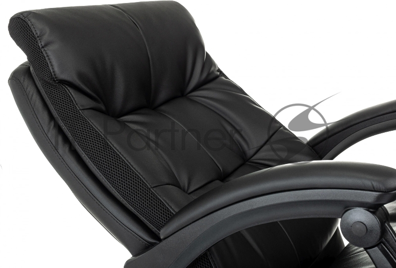 Кресло руководителя Бюрократ CH-824MSG-BF черный эко.кожа/ткань крестов. пластик подст.для ног
