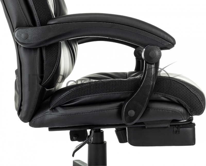 Кресло руководителя Бюрократ CH-824MSG-BF черный эко.кожа/ткань крестов. пластик подст.для ног