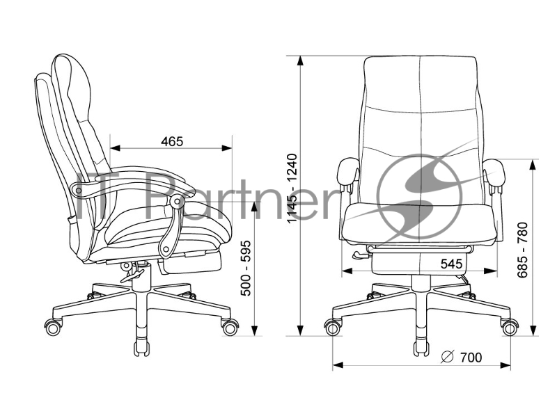 Кресло руководителя Бюрократ CH-824MSG-BF черный эко.кожа/ткань крестов. пластик подст.для ног