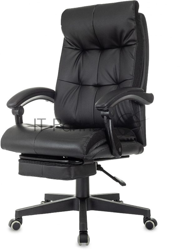 Кресло руководителя Бюрократ CH-824MSG-BF черный эко.кожа/ткань крестов. пластик подст.для ног
