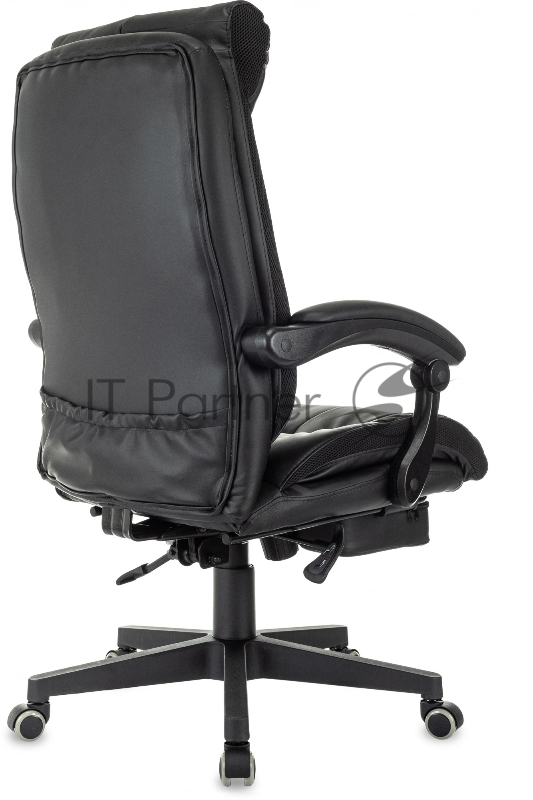 Кресло руководителя Бюрократ CH-824MSG-BF черный эко.кожа/ткань крестов. пластик подст.для ног