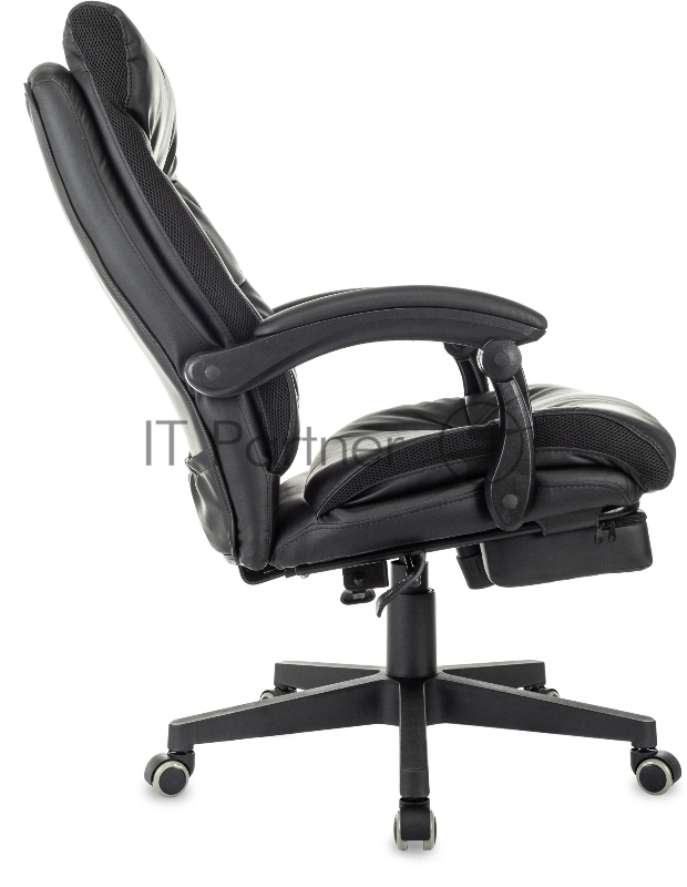 Кресло руководителя Бюрократ CH-824MSG-BF черный эко.кожа/ткань крестов. пластик подст.для ног