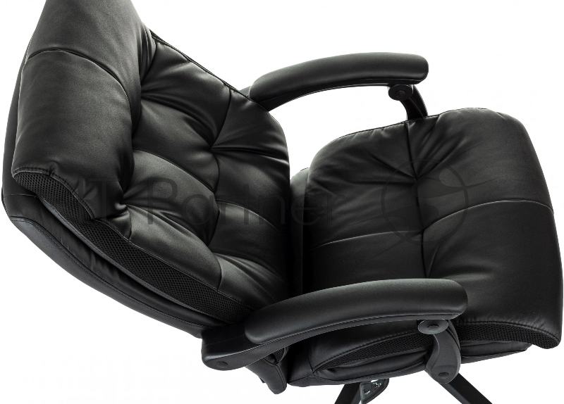 Кресло руководителя Бюрократ CH-824MSG-BF черный эко.кожа/ткань крестов. пластик подст.для ног
