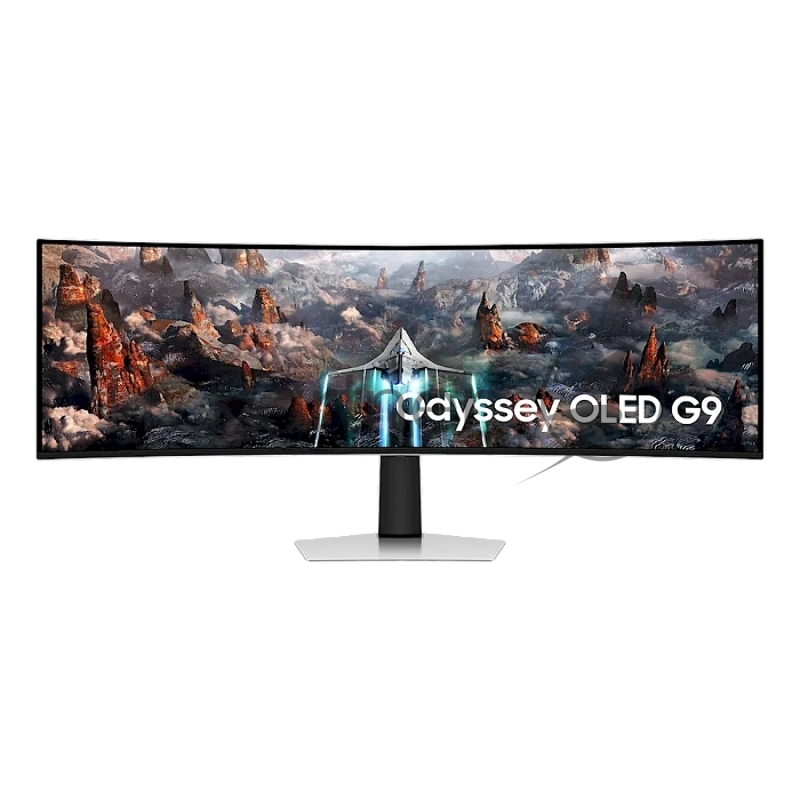 Монитор 49 Samsung Odyssey OLED G9 S49CG930SI OLED 5120x1440, 240 Гц, 0.03 мс, 32:9, HDR10, 250 кд/м2, 1хHDMI, 1хDP, изогнутый 1800R, серебристый