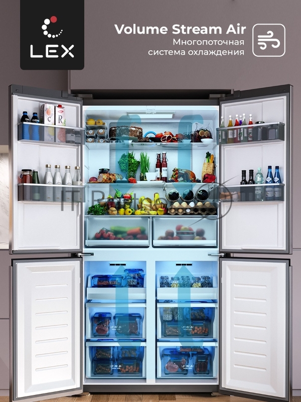 Холодильник Lex LCD505PnGID 2-хкамерн. розовое золото стекло