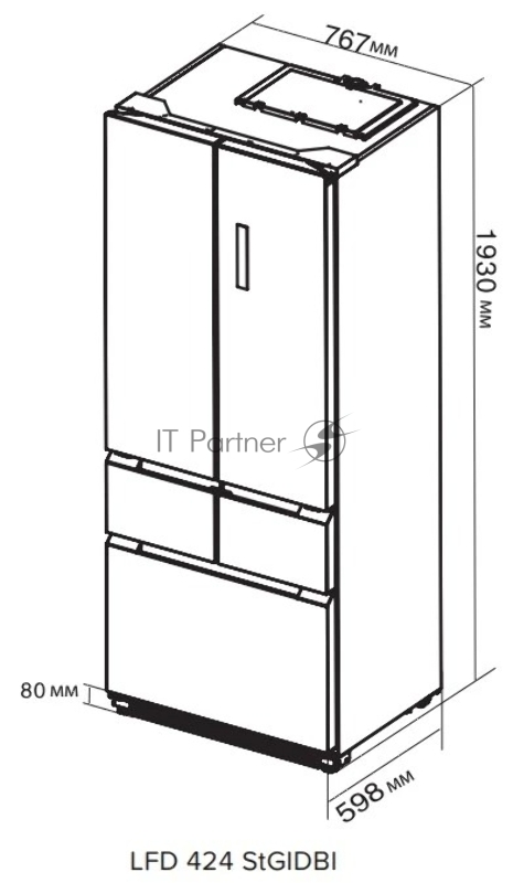 Холодильник Lex LFD424StGIDBI 4-хкамерн. серый инвертер