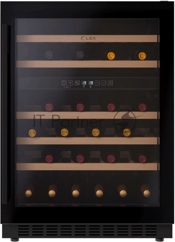 Винный шкаф Lex LWD6046BL dual zone 1-нокамерн. черный