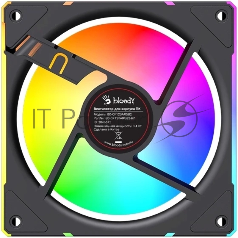Вентилятор для корпуса Bloody BD-CF120ARGB2 ARGB 120х120x25 черный 4-pin 26дБ (BD-CF120ARGB2-BK) Ret