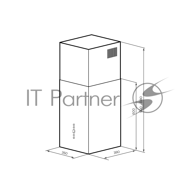 Вытяжка каминная Lex Mono 400 нержавеющая сталь управление: кнопочное (1 мотор)