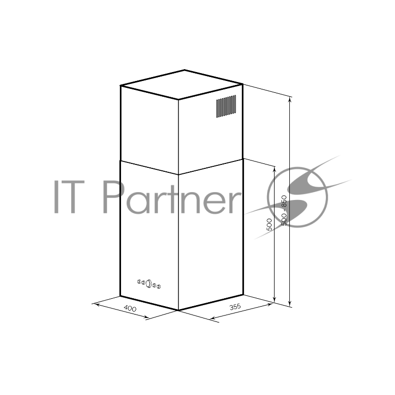 Вытяжка каминная Lex Mono 400 черный управление: кнопочное (1 мотор)