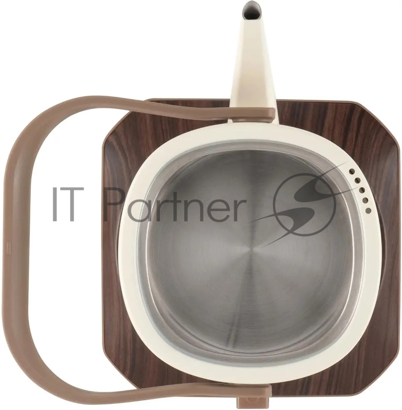 Чайник электрический Hyundai HYK-S2043 0.6л. 1000Вт кремовый/коричневый корпус: металл