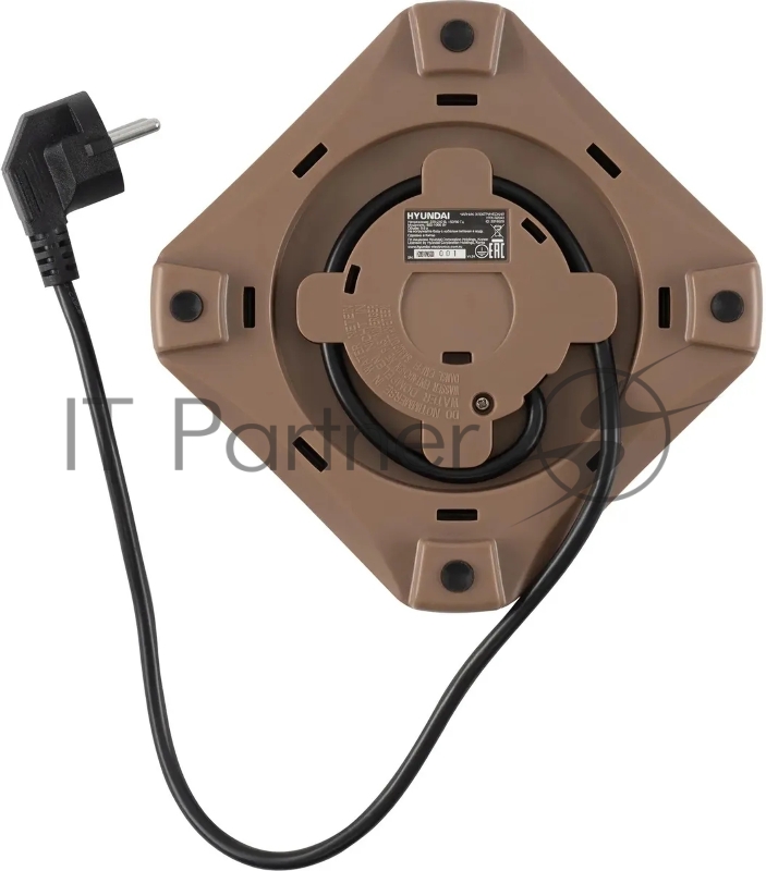 Чайник электрический Hyundai HYK-S2043 0.6л. 1000Вт кремовый/коричневый корпус: металл