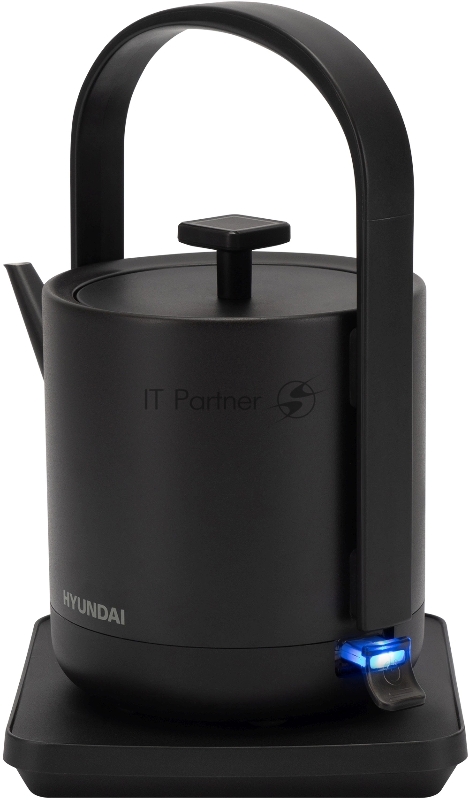 Чайник электрический Hyundai HYK-S2507 0.6л. 1000Вт черный корпус: металл
