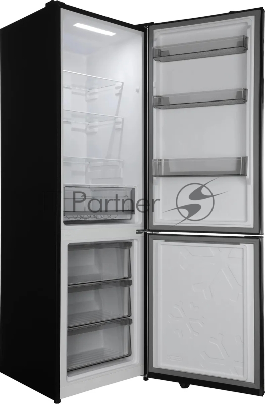 Холодильник Hyundai CC35083F черное стекло 2-хкамерн. черный