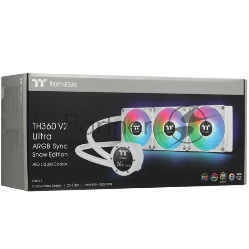 Система водяного охлаждения Thermaltake TH360 V2 Ultra Snow ARGB Soc-AM5/AM4/1200/1700/1851 белый 4-pin 25.8dB Al+Cu LCD Ret (CL-W405-PL12SW-A)