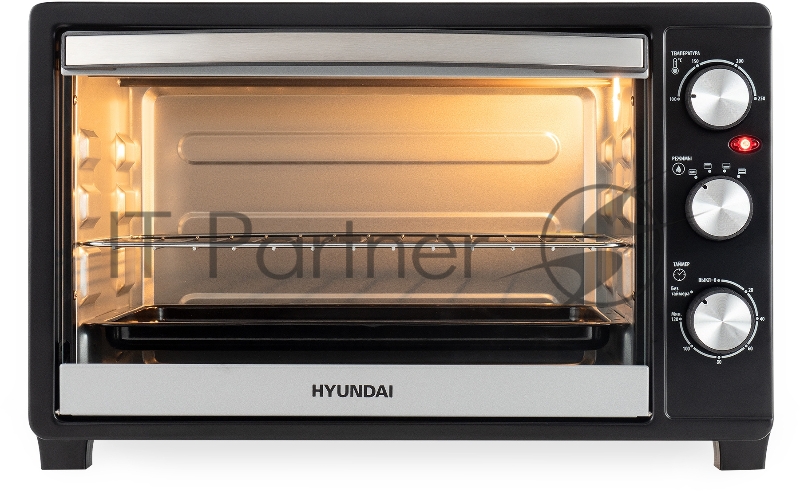 Мини-печь Hyundai MIO-HY074 30л. 1500Вт серебристый/черный