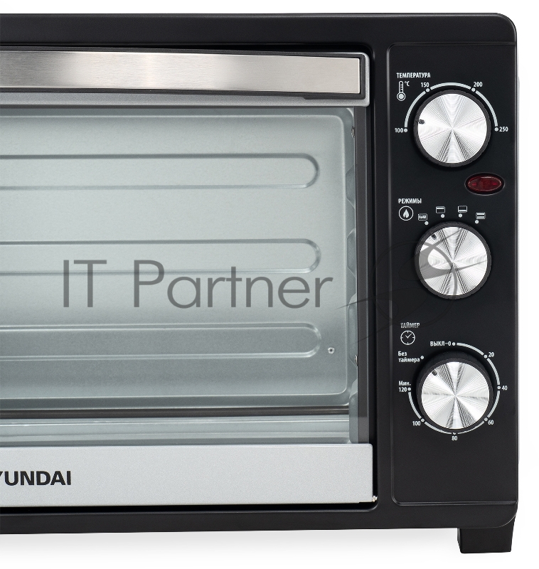 Мини-печь Hyundai MIO-HY074 30л. 1500Вт серебристый/черный