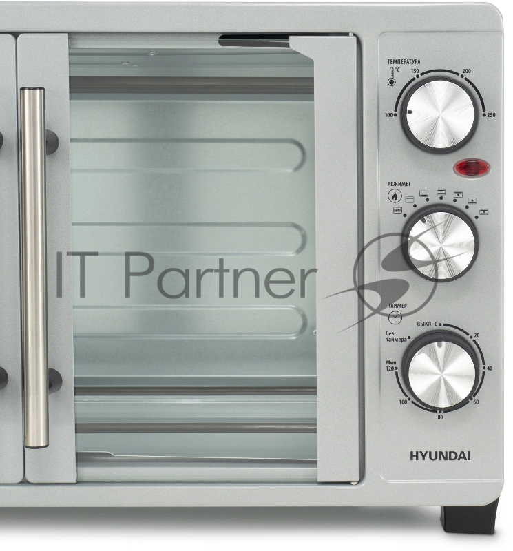 Мини-печь Hyundai MIO-HY077 30л. 1500Вт серебристый