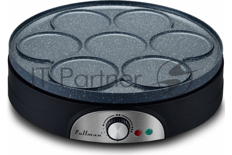 Блинница Pullman PL-1161 с двухсторонней панелью 2 в 1, 1500 Вт, диаметр 37 см на 1 блин, 11 см на 7 оладий, керамическое антипригарное покрытие
