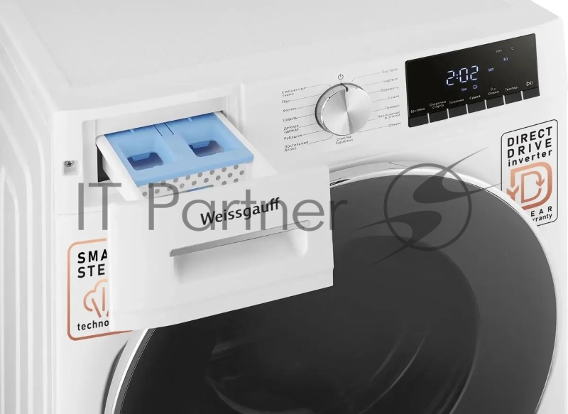 Стирально-сушильная машина Weissgauff WMD 58411 Direct Drive Inverter Premium Steam (432267) белый, фронтальная загрузка 11 кг, 1400 об/мин, класс:A+++