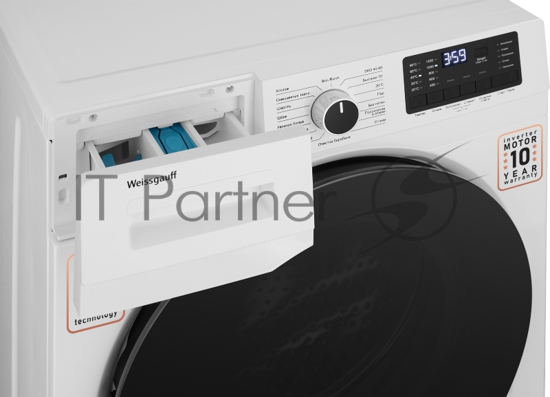 Стиральная машина Weissgauff WM 61212 DC (432448) белый, фронтальная загрузка 12 кг, 1200 об/мин, класс:A+++