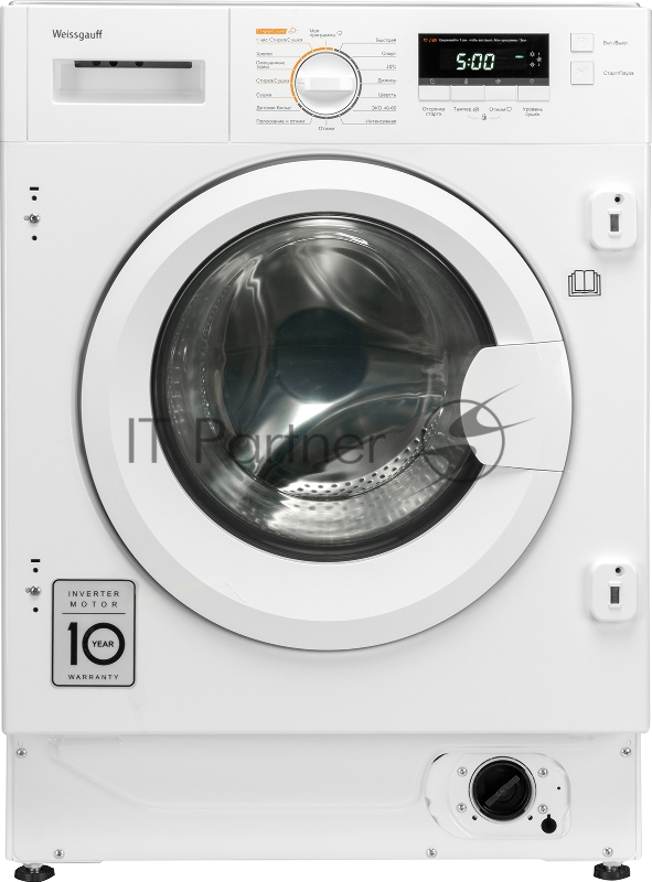 Стирально-сушильная машина Weissgauff WMDI 6148D (404317) белый, фронтальная загрузка 8 кг, 1400 об/мин, класс:A