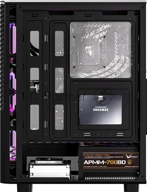 Корпус Formula Mana Geometry черный без БП ATX 3x120mm 1xUSB3.0 1xUSB3.1 audio bott PSU