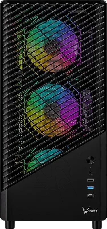 Корпус Formula Mana Geometry черный без БП ATX 3x120mm 1xUSB3.0 1xUSB3.1 audio bott PSU