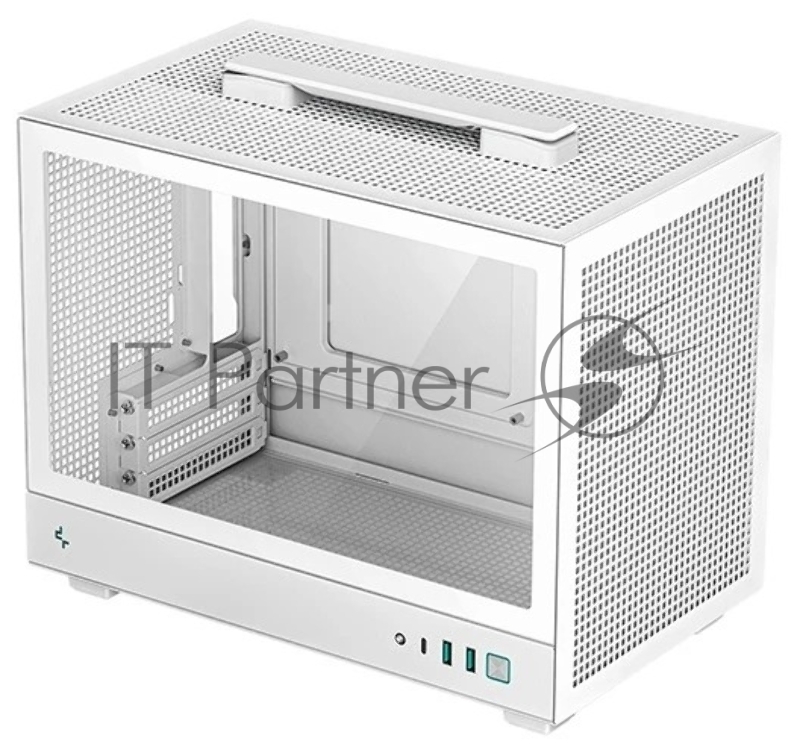 Корпус Deepcool CH160 WH без БП, боковое окно (закаленное стекло), белый, MINI-ITX