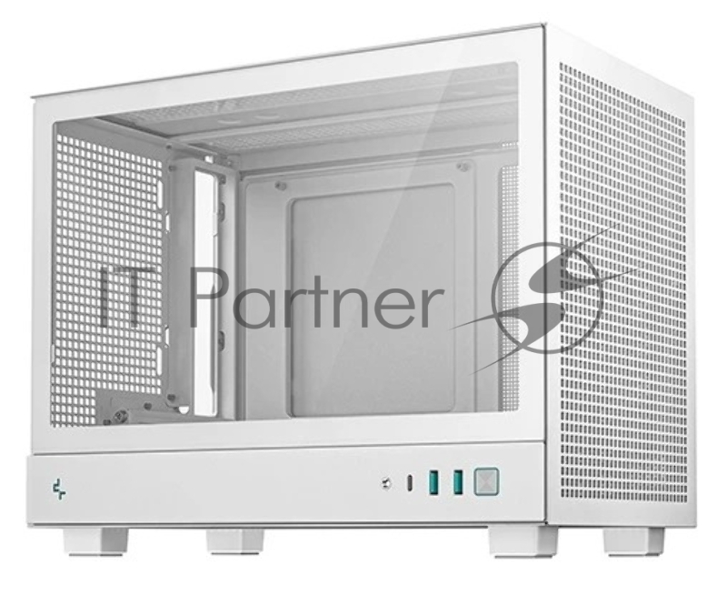 Корпус Deepcool CH160 WH без БП, боковое окно (закаленное стекло), белый, MINI-ITX