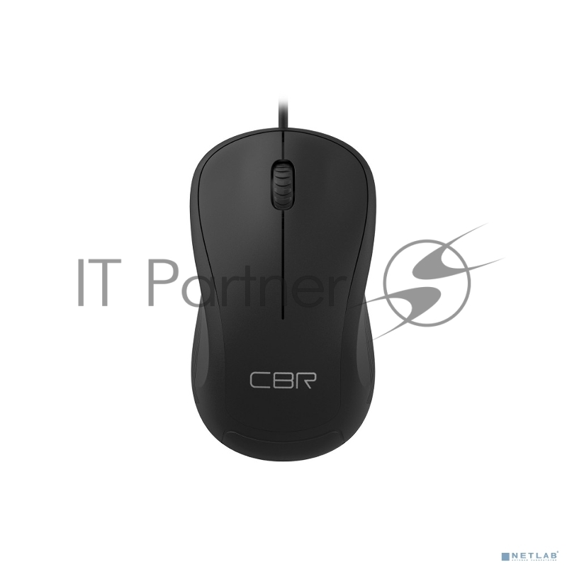 Мышь CBR CM 108 черный USB, офисн., 1000dpi, 3 кн., 1.8 м, резиновое колесо прокрутки