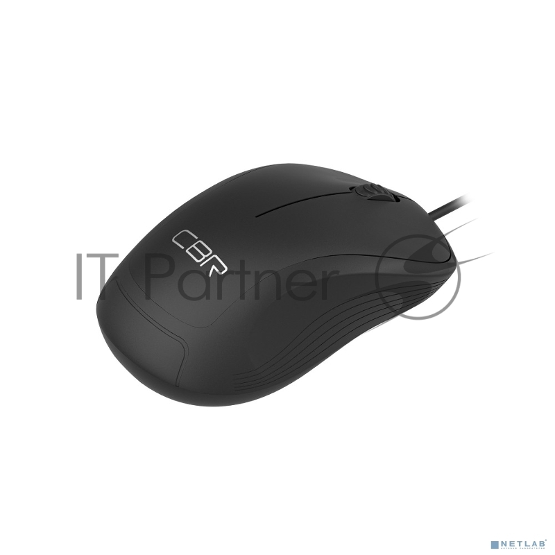 Мышь CBR CM 108 черный USB, офисн., 1000dpi, 3 кн., 1.8 м, резиновое колесо прокрутки