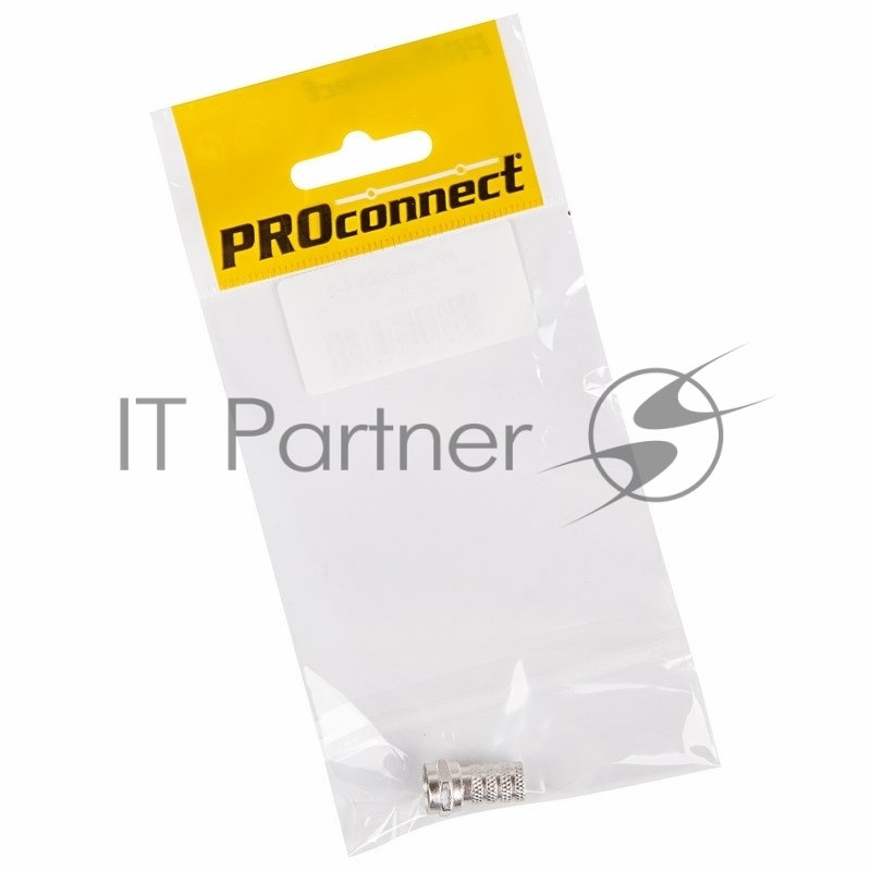 Разъем антенный на кабель, штекер F для кабеля RG-6, (1шт.) (пакет) PROconnect