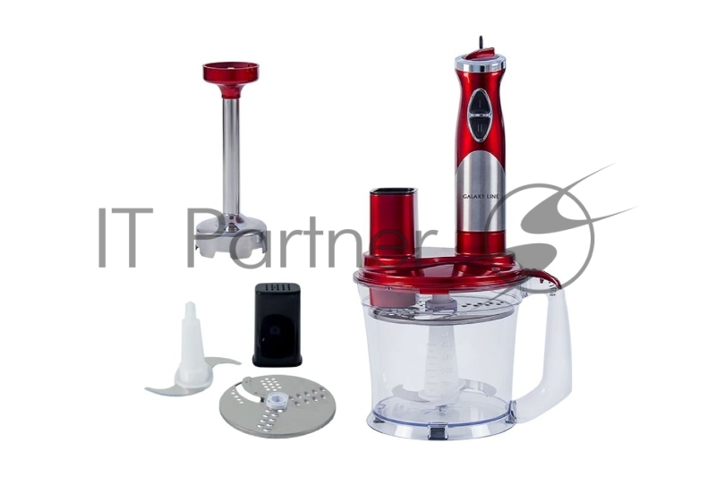 Многофункциональный погружной блендер Galaxy LINE GL 2106, красный/серебристый