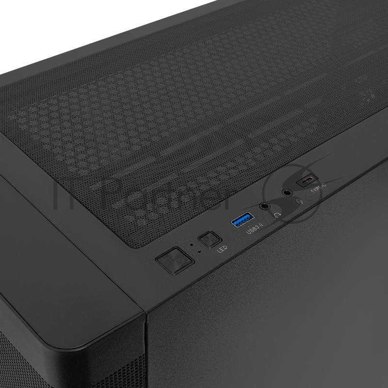 Корпус без блока питания/ HSPD M740, Mesh Mid Tower, Black, TG, 0.6 SPCC, 4x120mm ARGB E-ATX, ATX, mATX, mITX 170/400/200mm 4x2.5, 2x3.5, 7xPCI 1xUSB-A 3.0, 1xUSB-C 3.0 460x218x450mm