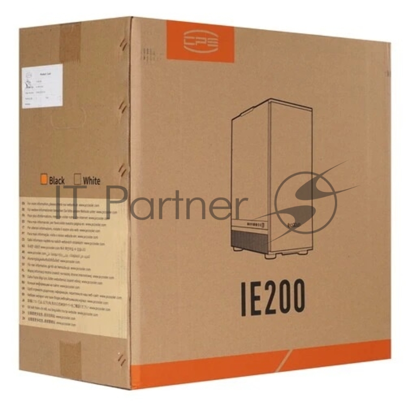 Корпус без блока питания/ PCCooler IE200 BK, Tempered Glass Full Tower, Black, TG, SPCC, 1x120mm ARGB E-ATX, ATX, mATX, mITX 180/380/220mm 4x2.5, 2x3.5, 7+3xPCI 1xUSB-A 3.0, 2xUSB-A 2.0 432x225x495mm