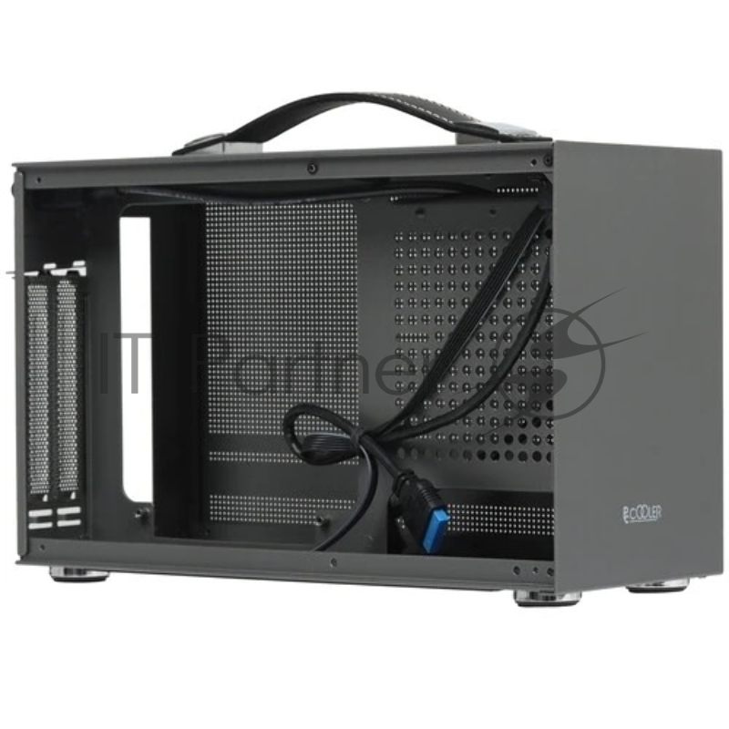 Корпус без блока питания/ PCCooler I100 PRO MESH GY, Mesh Compact, Grey, SPCC, no fans ITX 60/300/SFX PSU support 1x2.5, 1x3.5, 2xPCI 1xUSB-C 3.1 308x128x190mm