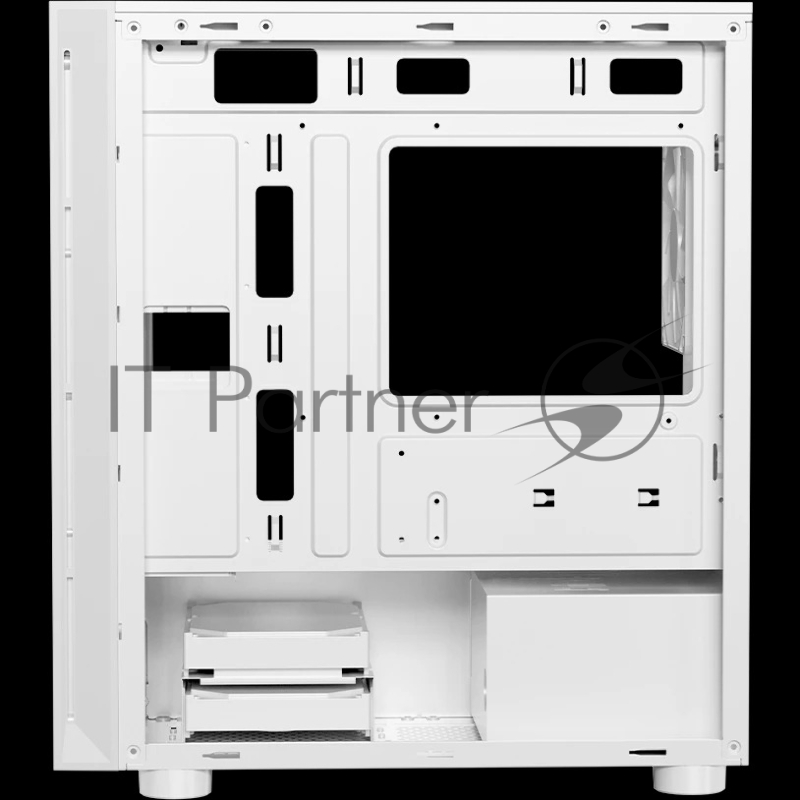 Корпус без блока питания/ PCCooler LM300 ARGB WH, Tempered Glass Mid Tower, White, ABS, TG, SPCC, 1x120mm ARGB mATX, ITX 170/330/mm 2x2.5, 2x3.5, 5xPCI 1xUSB-A 3.0, 2xUSB-A 2.0 375x205x427mm