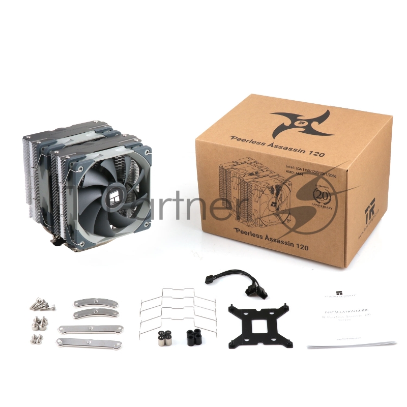 Кулер для процессора/ Thermalright Peerless Assassin 120 (4-pin PWM, 157mm, Ni/CU, 6x6mm, 2x120mm, 66.17CFM, 25.6dBA, 1500RPM, S: 1700, 1200, 115X, AM5, AM4)