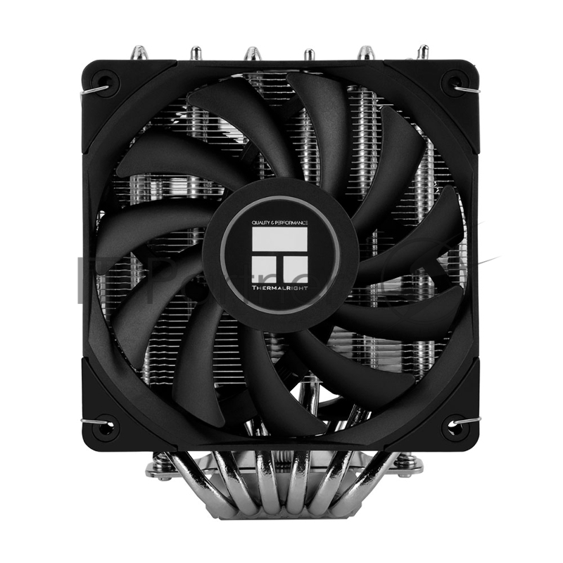 Кулер для процессора/ Thermalright Royal Knight 120 (4-pin PWM, 156mm, Ni/Cu, 6x6mm, 2x120mm, 80.45CFM/56.36CFM, 29.4dBA/28.4dBA, 2150RPM/1900RPM, S: 1200, 1700, 1851, 2011, 2066, 115X, AM4, AM5, black)