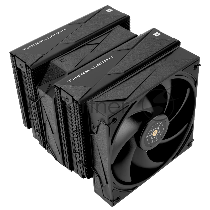 Кулер для процессора/ Thermalright Royal Pretor 130 Black (4-pin PWM, 158mm, Ni/Cu, 6x6mm, 1x120+1x130mm, 80.45CFM/81.88CFM, 29.4dBA/28.3dBA, 2150PM/1750RPM, S: 1200, 1700, 1851, 2011, 2066, 115X, AM4, AM5, black)