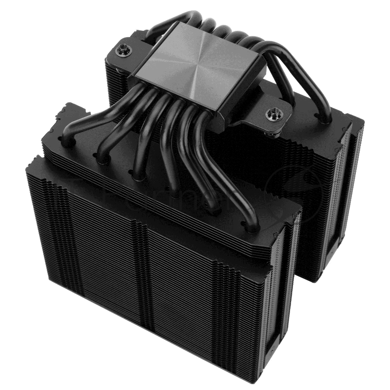 Кулер для процессора/ Thermalright Royal Pretor 130 Black (4-pin PWM, 158mm, Ni/Cu, 6x6mm, 1x120+1x130mm, 80.45CFM/81.88CFM, 29.4dBA/28.3dBA, 2150PM/1750RPM, S: 1200, 1700, 1851, 2011, 2066, 115X, AM4, AM5, black)