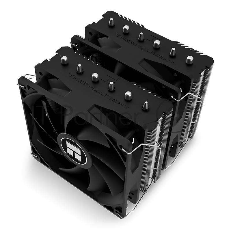 Кулер для процессора/ Thermalright Peerless Assassin 120 SE Black (4-pin PWM, 155mm, Ni/Cu, 6x6mm, 2x120mm, 66.17CFM, 25.6dBA, 1550RPM, S: 1200, 1700, 1851, 115X, AM4, AM5, silver, black)