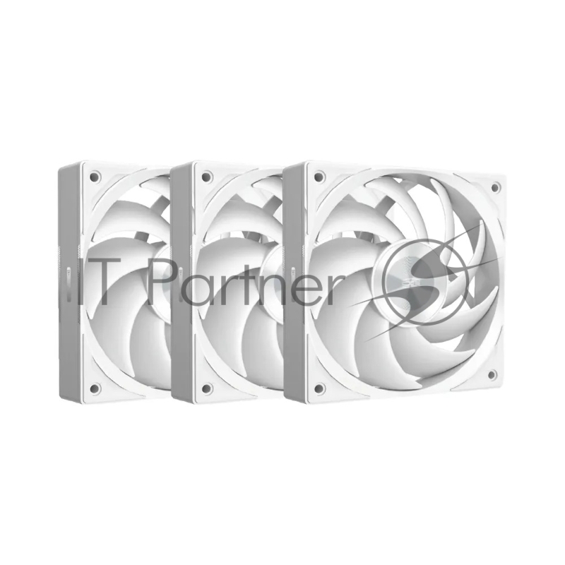 Кулер для ПК/ PCCooler F5R120 WH 3IN1 (120x120x25mm, 4-pin PWM, 46CFM, 26.88dBA, 1800RPM, White, 3pcs)